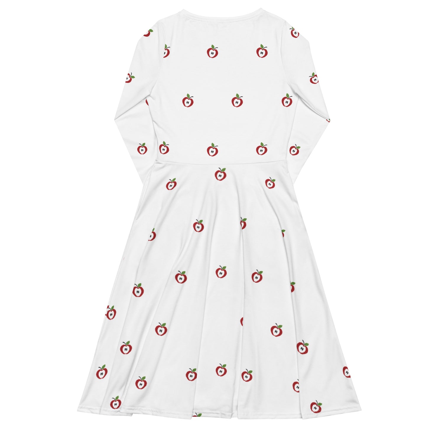 All-over print long sleeve midi dress