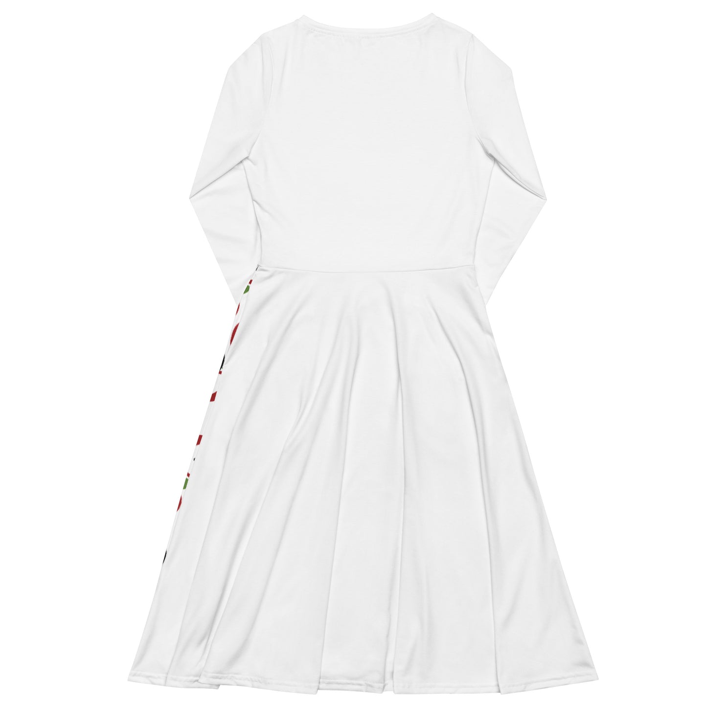 All-over print long sleeve midi dress