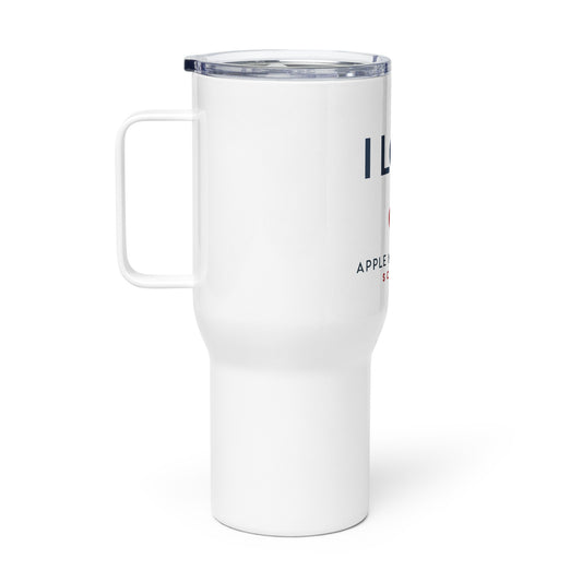 I Love Apple Montessori Schools Travel mug with a handle