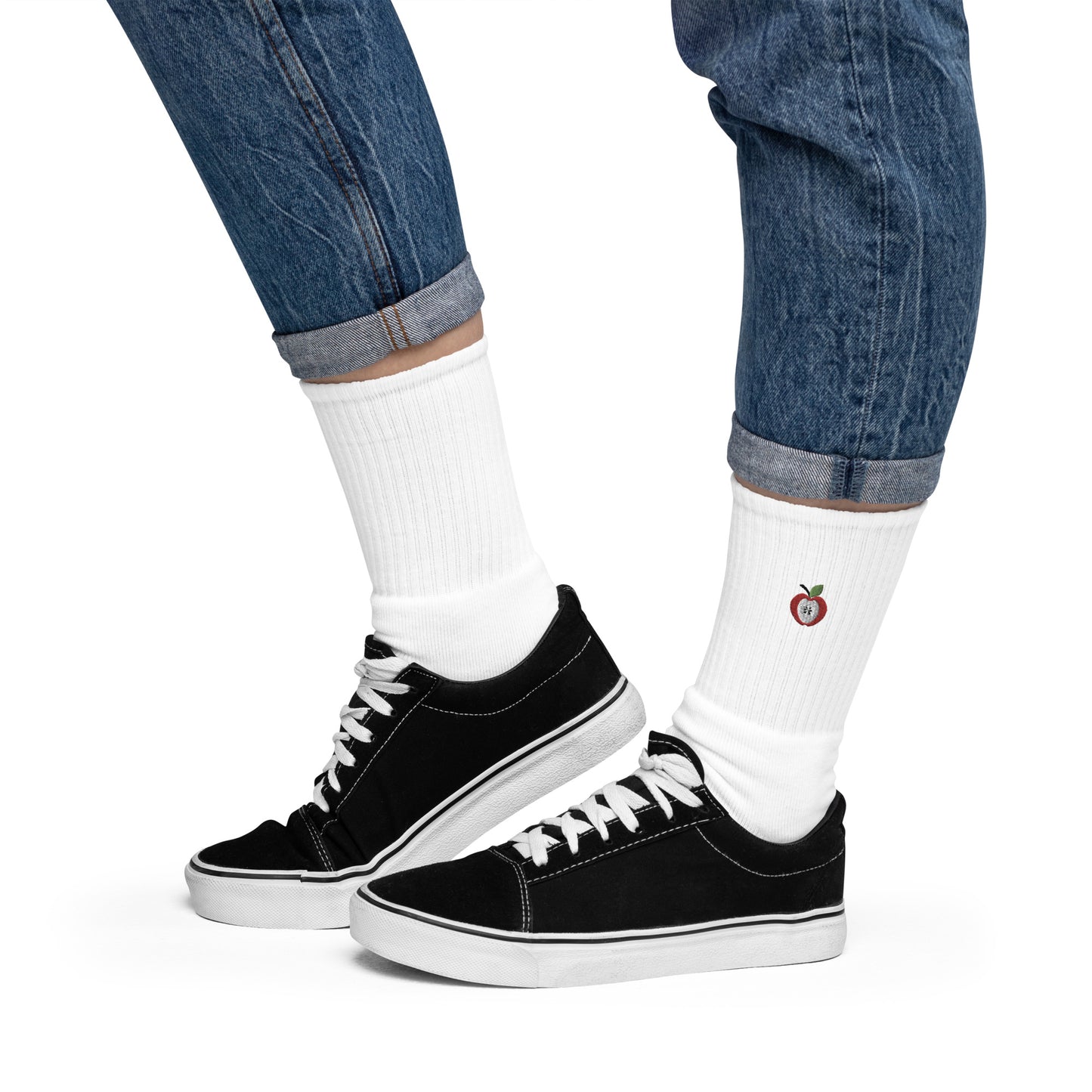 Apple Embroidered socks