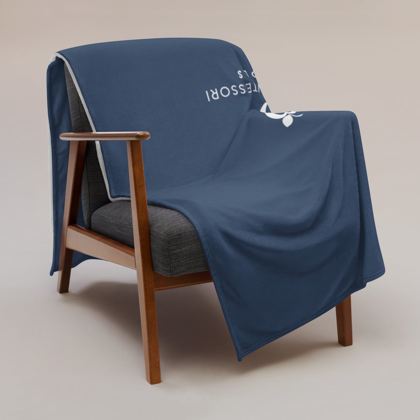 Navy Apple Montessori Throw Blanket
