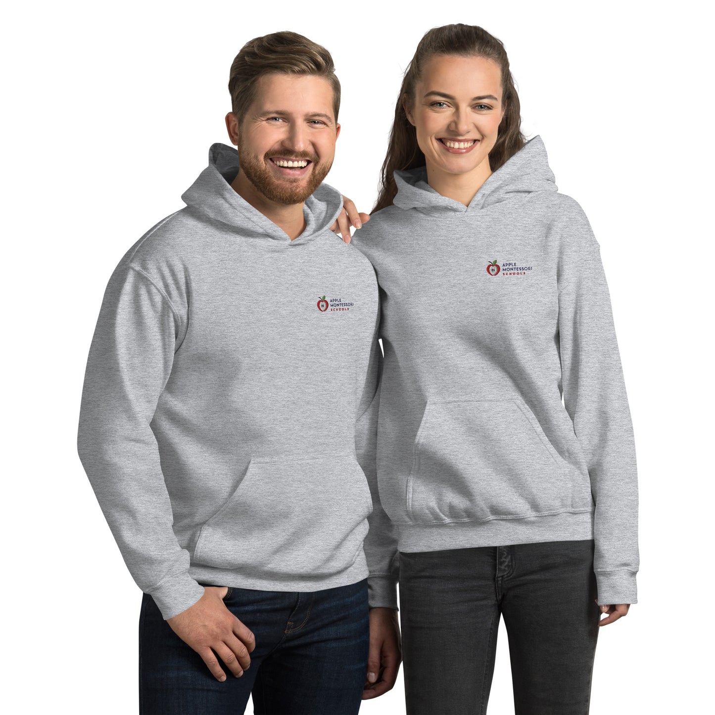 Unisex Embroidered Apple Montessori Schools Hoodie