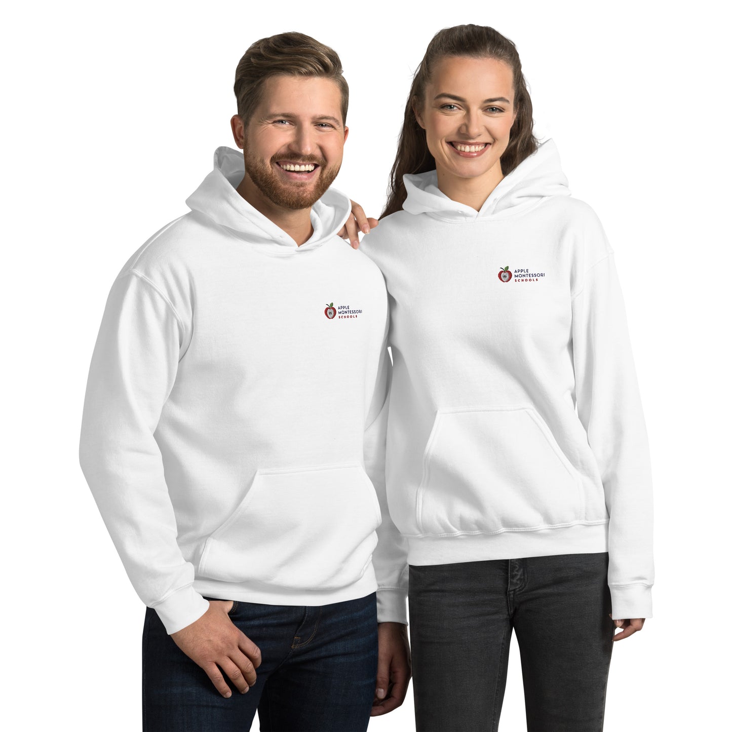 Unisex Embroidered Apple Montessori Schools Hoodie