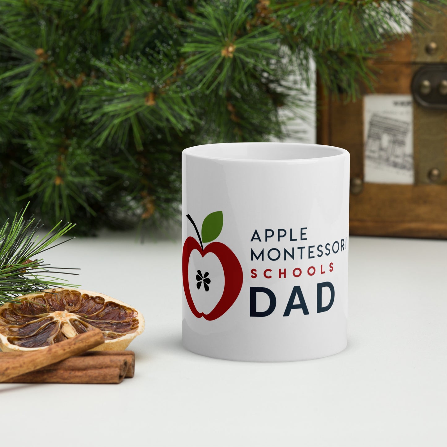 Apple Dad White glossy mug