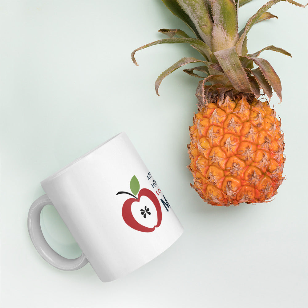 Apple Mom White glossy mug