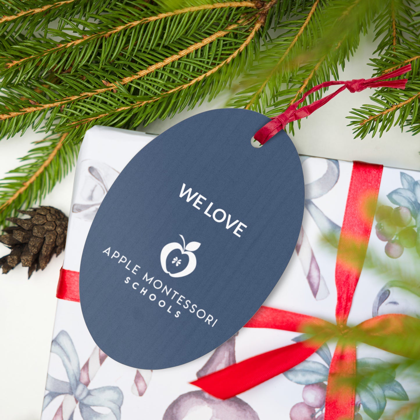 We Love Apple Wooden ornaments