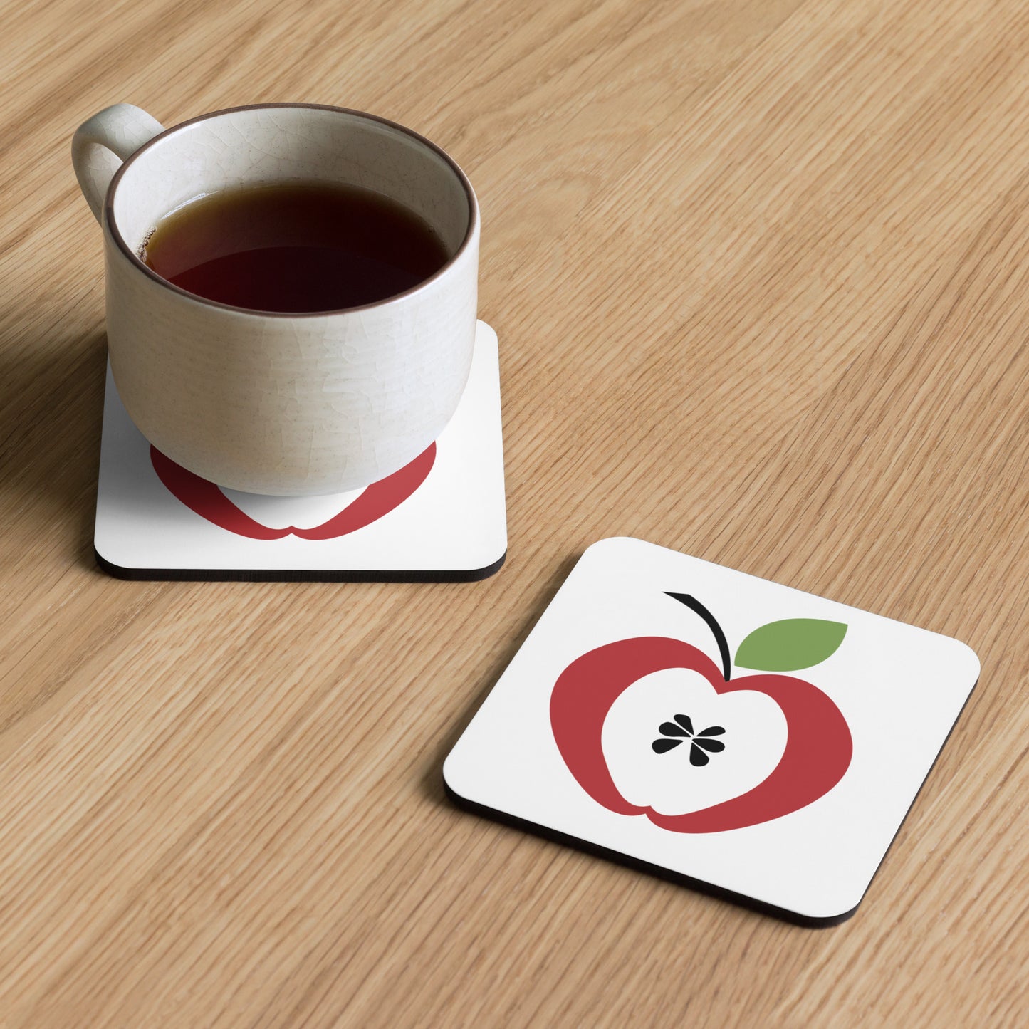 Apple Montessori Cork-back coaster