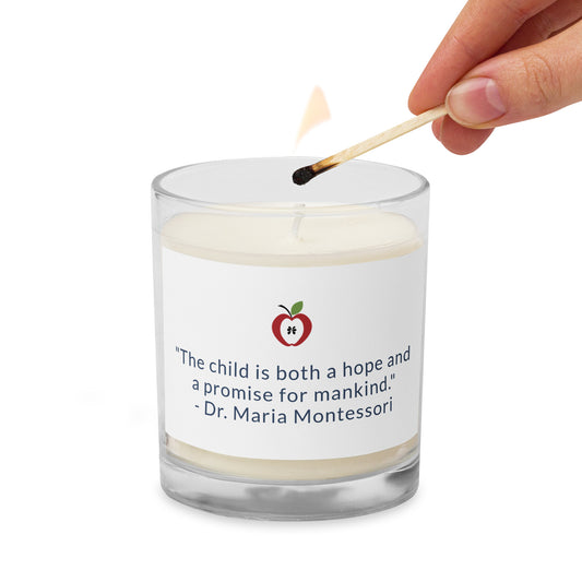 Montessori Quote Glass jar soy wax candle